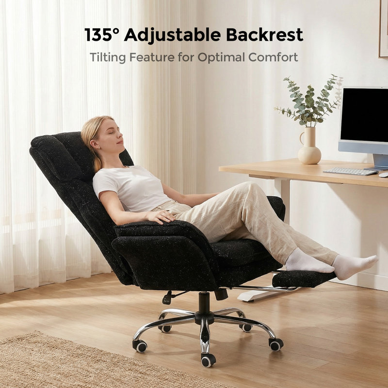 Desk Office Chair, Big and Tall Ergonomic Office Chair, 200KG Adjustable High Back Computer Chair,Executive Swivel Chair with Footrest and Lumbar Support