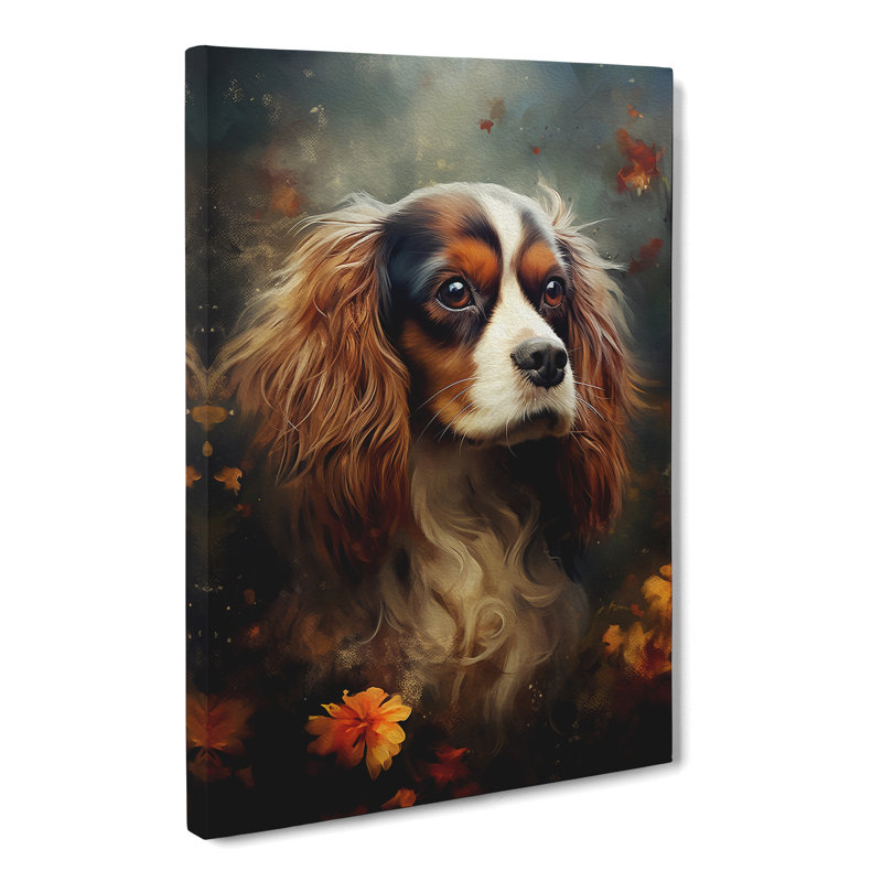 Cavalier King Charles Spaniel Digital - Wrapped Canvas, 60cm H x 40cm W x 3cm D