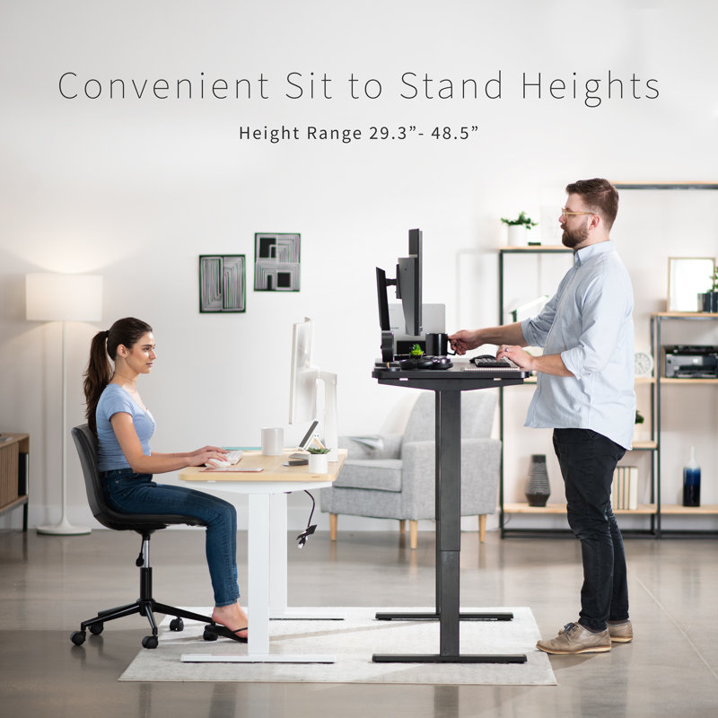 Dark Gray and Black Adjustable Height Electric Standing Desk
