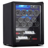 16 Bottle Mini Wine Fridge, Wine Cooler Temperature Adjustment Range 40~61°F, Wine Fridge