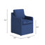 Fauteuil en chenille rembourré en mélange de duvet avec roulettes-1384551796