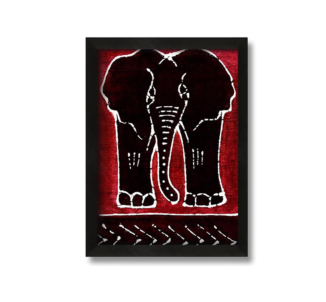 Gerahmtes Leinwandbild Aboriginal Red Elephant