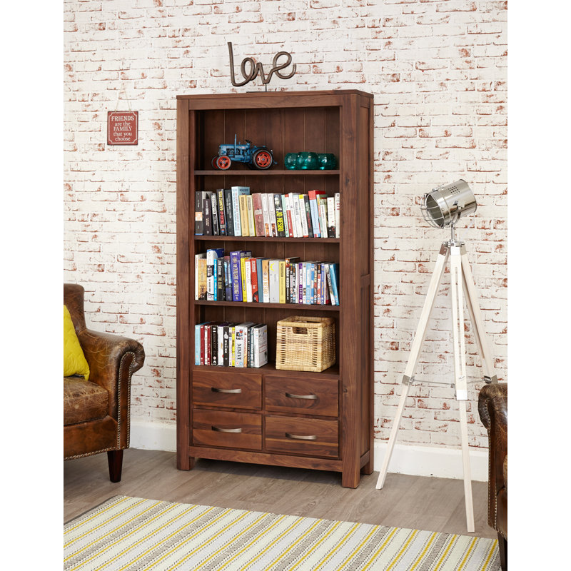 Boulmane 180cm H x 90cm W Wood Corner Bookcase