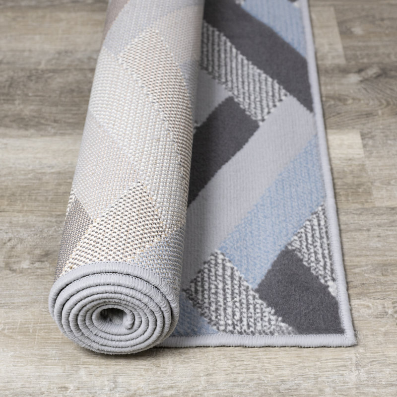 Tapis gris à motif de chevrons Shelldrake