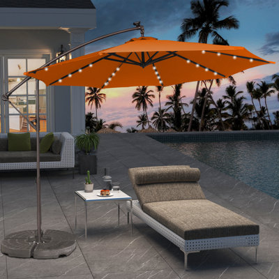 Direen 120'' Lighted Cantilever Umbrella