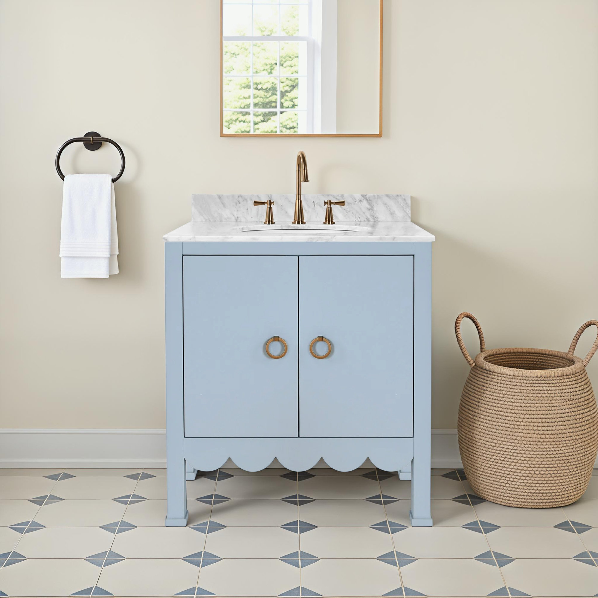 Kealey 30.5'' Single Bathroom Vanity, Matte Light Blue