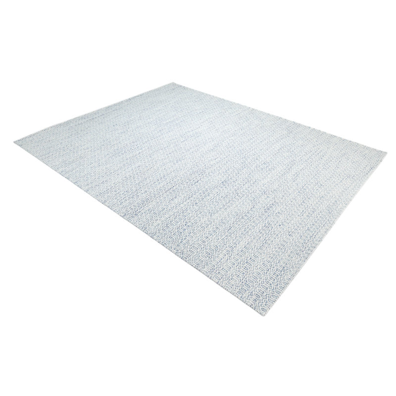 Chatham Geometric Area Rug in Ivory/Blue, Rectangle 9' x 12'