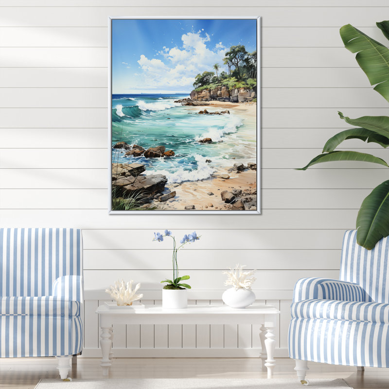 Photo de plage, paradis tropical IV - Nautique et plage, impressions sur toile, H 20 po x l 12 po x P 1 po