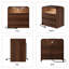 Table de chevet moderne 24 po avec éclairage DEL et station de charge Avenley, table de bout à 2 tiroirs sans poignée avec tablette ouverte, profil incurvé, table d'appoint pour chambre à coucher, salon-464095061-464095063