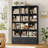 📚 5-Tier Modern Bookcase with Extra-High Shelves & Hidden Drawers - Tall Freestanding Bookshelf for Living Room, Home Office, Study - Sturdy Engineered Wood Storage Organizer-1452590372