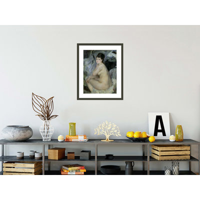 Nude or Nude Seated on a Sofa by Pierre-Auguste Renoir -Framed Giclee Print
