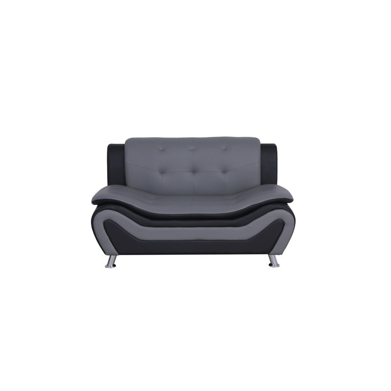 Canapé convertible Uhome 3 pièces Puma, Similicuir gris / noir