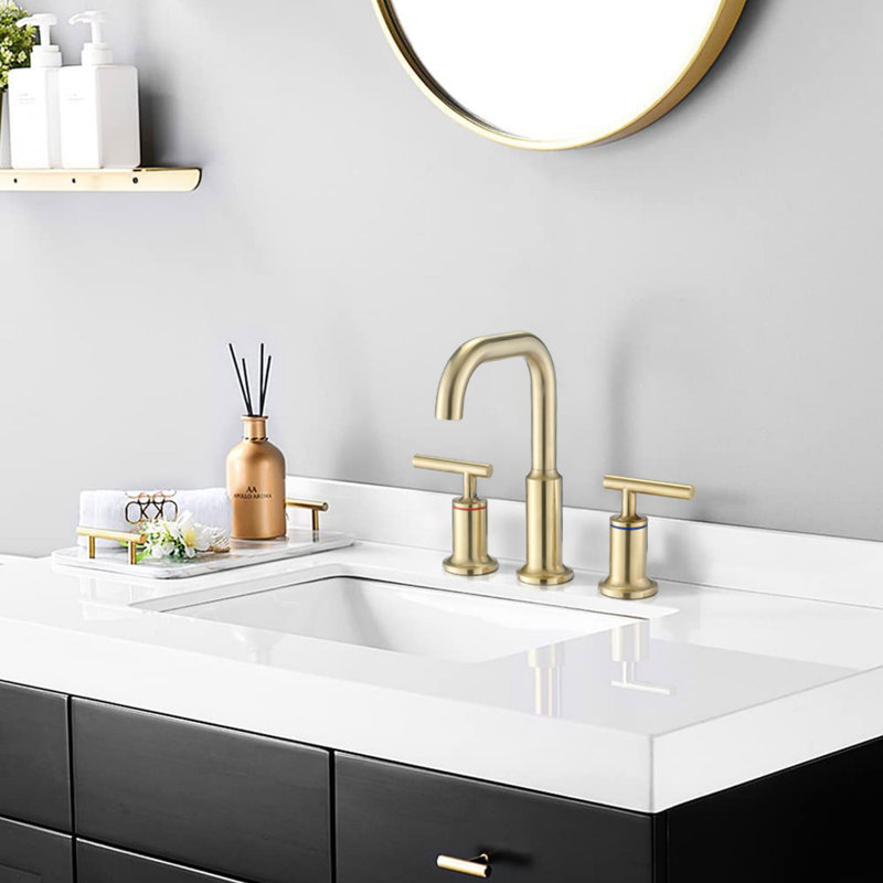 2-Handle Brass Bathroom Sink Faucet with Swivel Spout