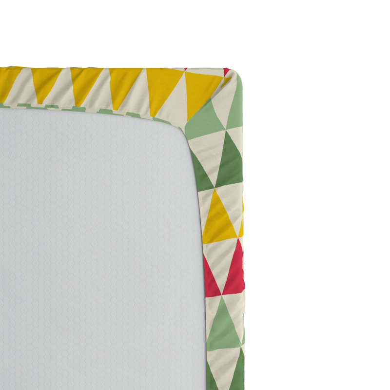 Microfiber Fitted Sheet, Queen Fitted Sheet, Multicolor Geometric