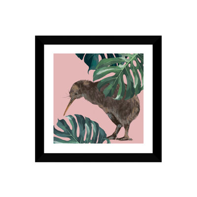 Kiwi Bird with Monstera Art