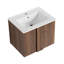 Ensemble de meuble-lavabo flottant 24 po avec lavabo, meuble-lavabo mural en ébène brun, portes à fermeture douce, ensemble de meuble-lavabo moderne peu encombrant