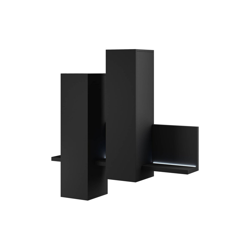 Dashawnna 4 Piece Floating Shelf, Black