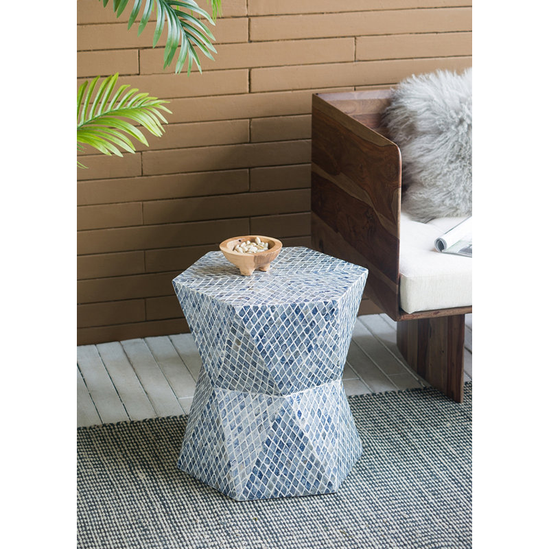Tabouret de jardin bleu effilé Tapered, table d'appoint