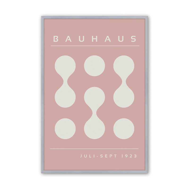 Impression sur roulettes rose Bauhaus Flow II, H 17,25 po x l 13,25 po x P 1,25 po, Reproduction encadrée sans passe-partout