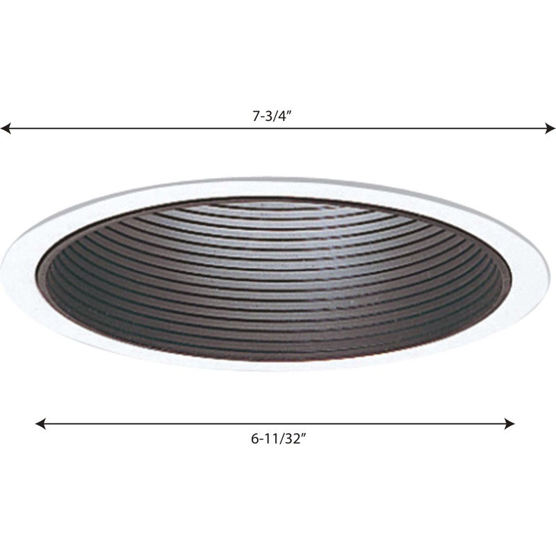 Step Baffle 6.3" Recessed Trim, Black