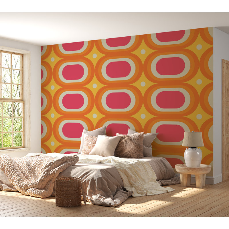 Premium Wallpaper Wall Mural - Retro Pattern, 40" L x 60" W