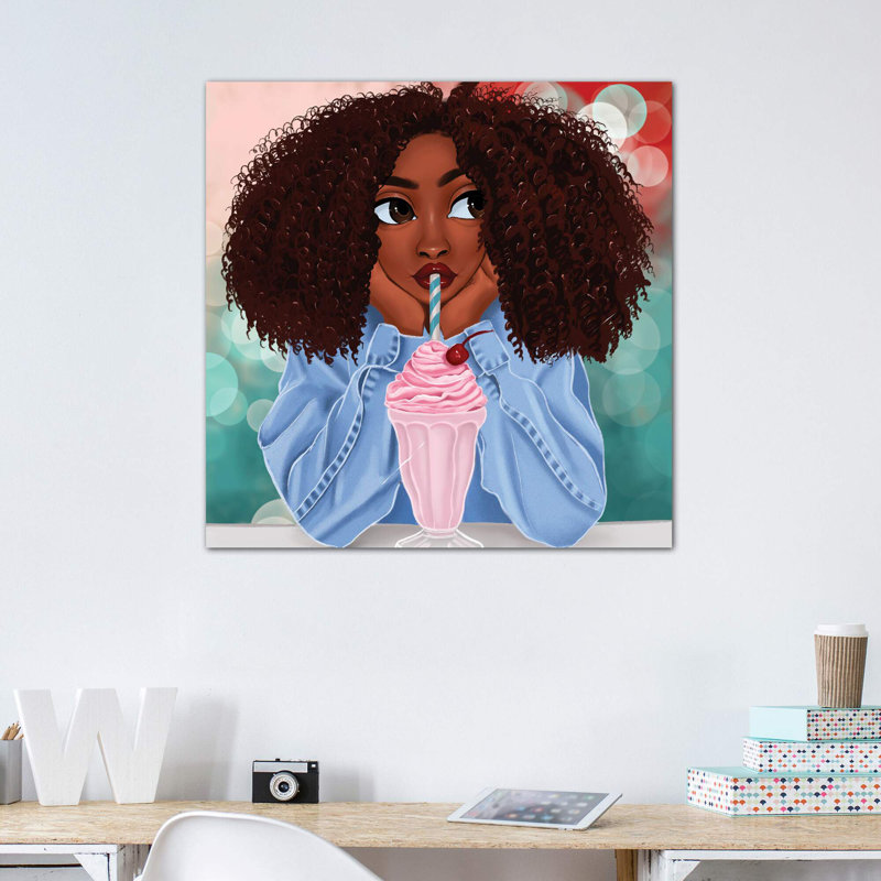 Milkshake par Princess Karibo - impression, Pas de tapis, H 37 po x l 37 po x P 1,5 po, Toile tendue