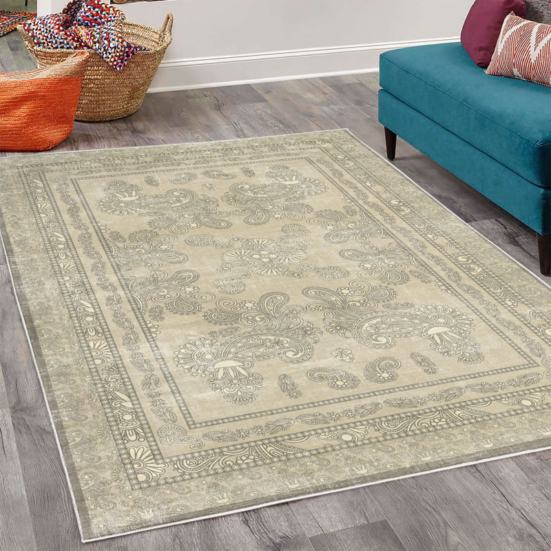 Tapis décoratif Boho, Rectangle 4 pi x 5 pi 5 po