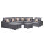 Canapé modulaire réversible 8 pièces en tissu lin avec pattes interchangeables Modern-97567212