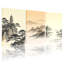 Ensemble de 3 tableaux sur toile représentant un paysage chinois avec pagode et montagnes-1609175386