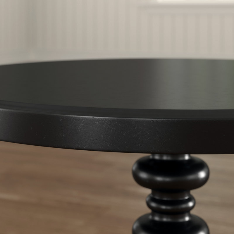 Table de bout à piédestal Fiama, Noir, H 22,25 po x l 17 po