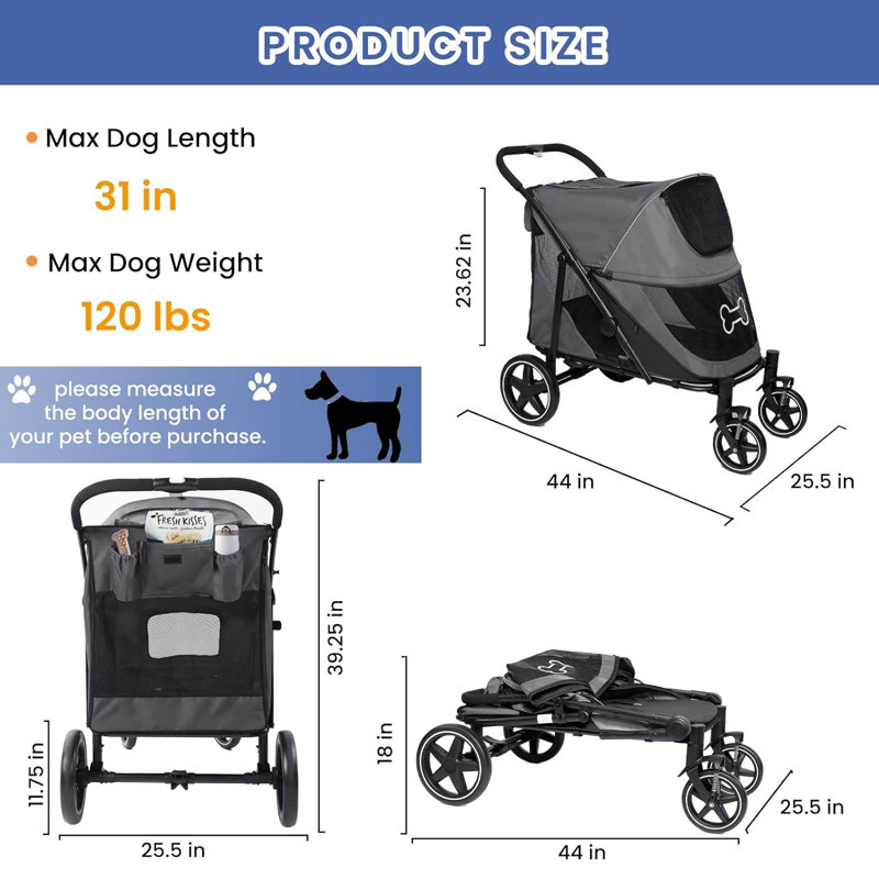 Poussette standard pliable
