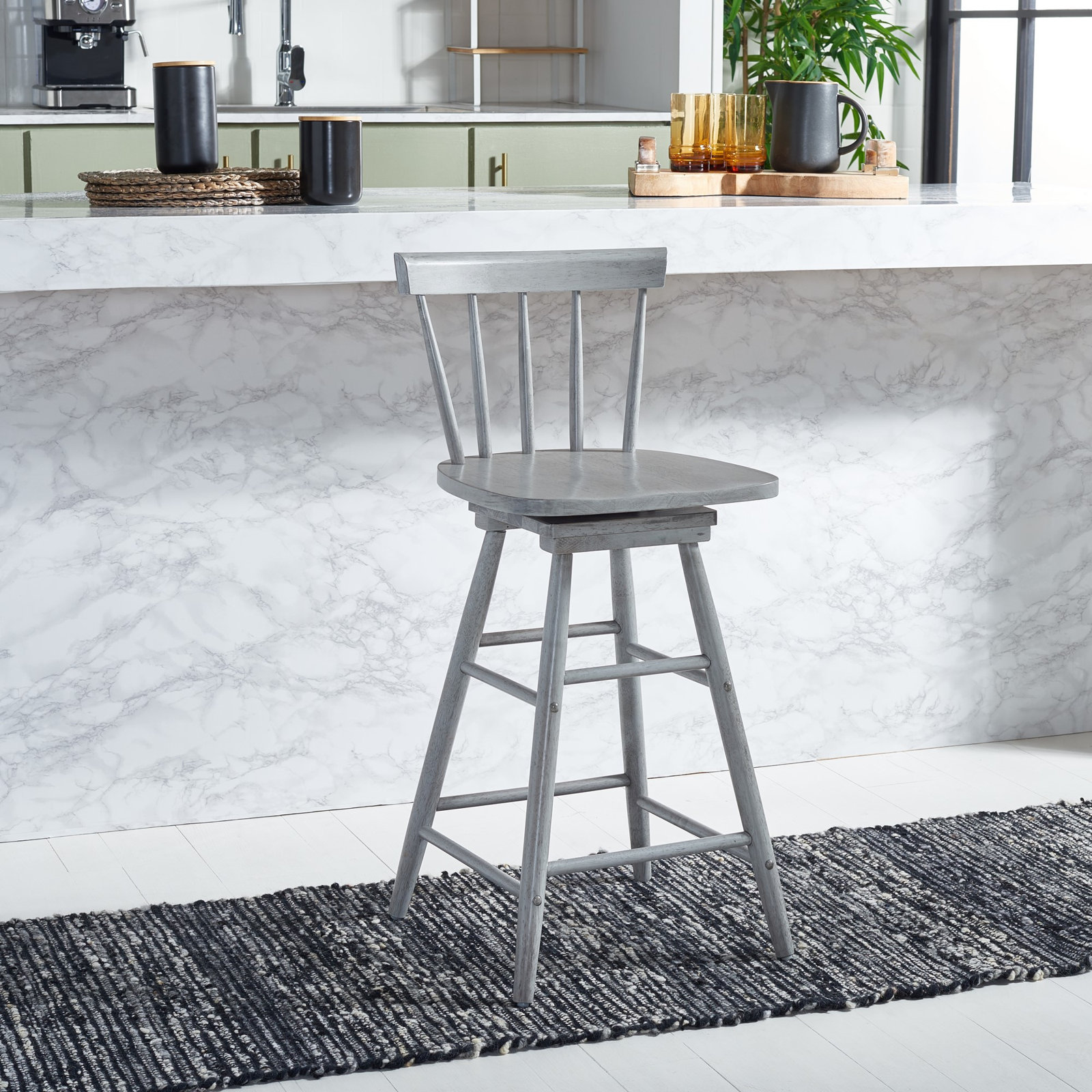 Portside 26" Swivel Bar Stool, Gray