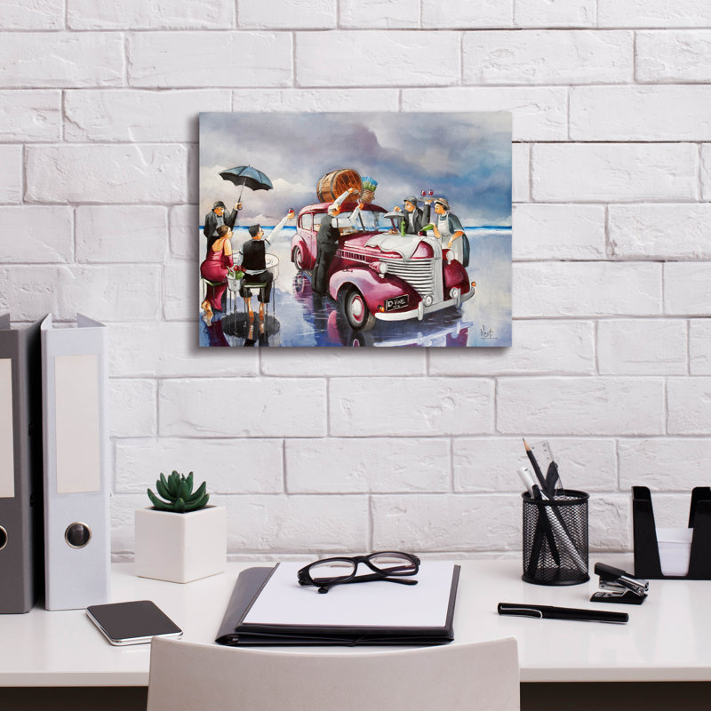 «Stormy lunch» par Ronald West, art mural sur toile, H 12 po x l 16 po x P 0,75 po