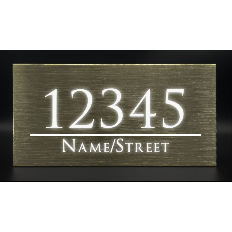 Panneau d'adresse en aluminium illuminé, Bronze clair
