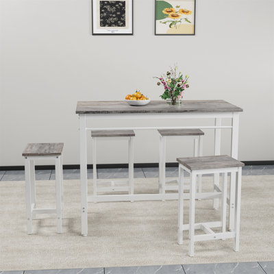 Ensemble de 5 tables de cuisine avec 5 tabourets de bar 5 pièces