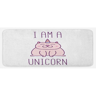 Fantasy Animal With I Am A Unicorn Words Funny Fictive Kitten Baby Pink Purple Kitchen Mat -  East Urban Home, 397CC26932F04AD9B13EB93F73165639