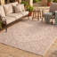 Tapis Bracken traditionnel de style persan audacieux, gris crème ivoire beige rose, lavable à la machine, antidérapant, à poils courts, pour l'intérieur et l'extérieur, adapté aux animaux domestiques, idéal pour le salon, la chambre, la salle à manger, l'entrée, le couloir ou le bureau.-2089445519