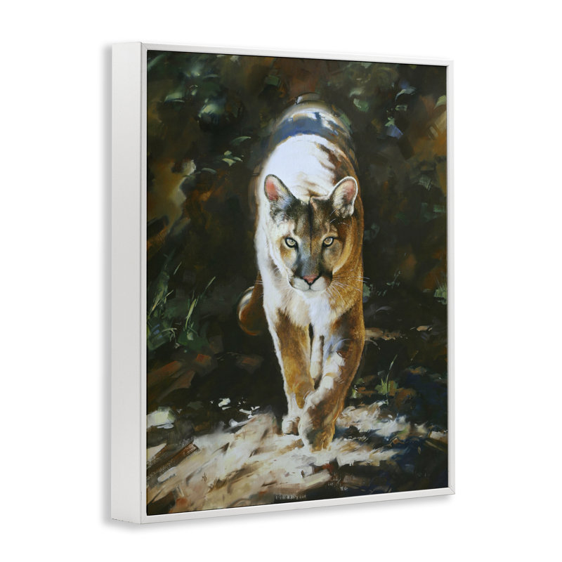 «Out of Shadows Panther», estampe numérique par Mark Kelso bk-007, Estampe numérique encadrée blanc bord de mer