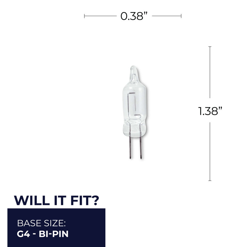 15 W, ampoule T3 au xénon / Krypton à intensité variable, blanc chaud (2800K) G4 / base à deux broches, 12V, 200