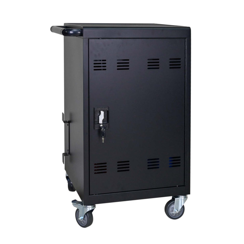 Chariot de charge pour tablette et ordinateur portable 32-bit avec gestion des câbles, rangement et fonctions de sécurité pour un usage éducatif et professionnel
