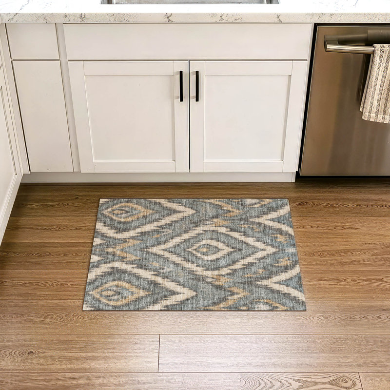 Tapis Ceajay ACN3071 Ikat lavable à la machine pour intérieur/extérieur, Graphite, 2 pi 6 po x 3 pi 10 po