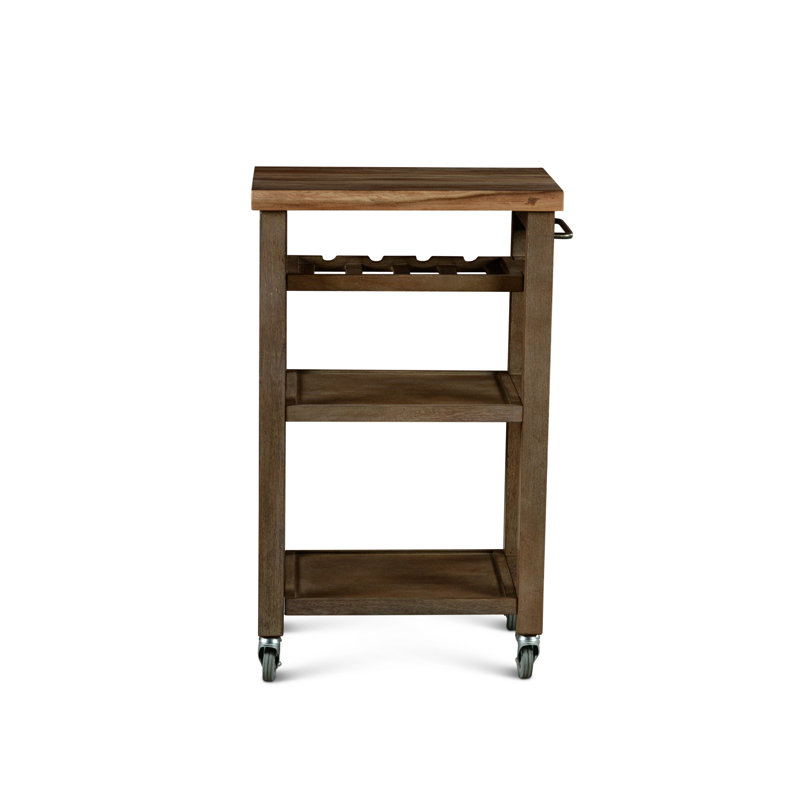 Gray Solid Wood Kitchen Island With Wine Bottle Storage Gray Solid Wood Kitchen Island With Wine Bottle Storage