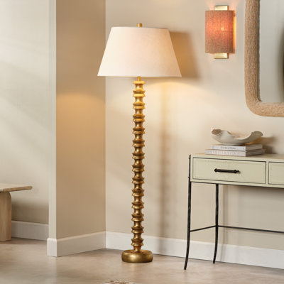 Melrose Metal Floor Lamp, Gold Leaf