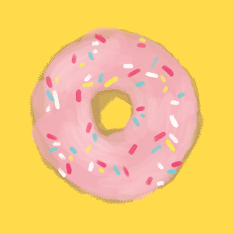 Donut Pink - Wrapped Canvas Painting, 30cm H x 30cm W x 3.8cm D