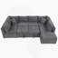 Grey Chenille With Square Arms Sofa-654000343