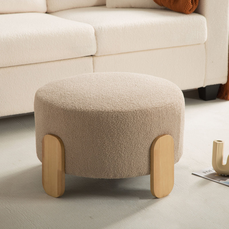 24.8'' W Round Upholstered Ottoman