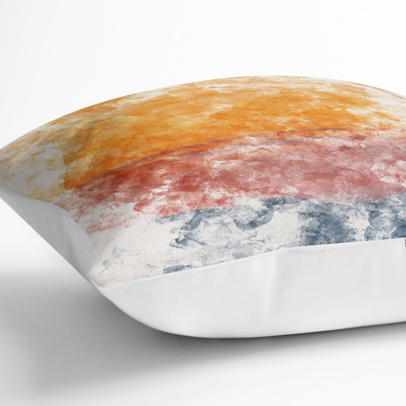 Mountain Layers Cushion with Filling, 40cm H x 40cm W x 15cm D, White