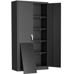 72” Lockable Storage Cabinet With Adjustable Shelves