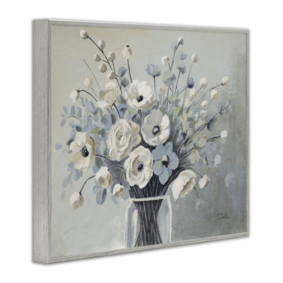 «Mixed Bouquet» dans des tons doux, estampe numérique encadrée, design par Patrick Pino