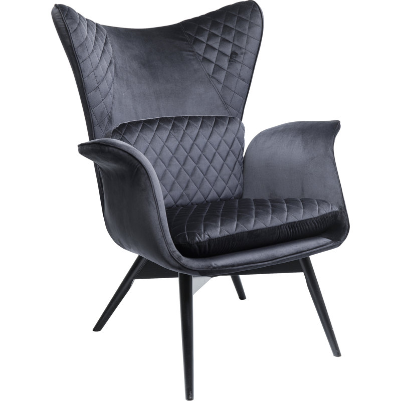 Armchair Tudor Velvet, Black